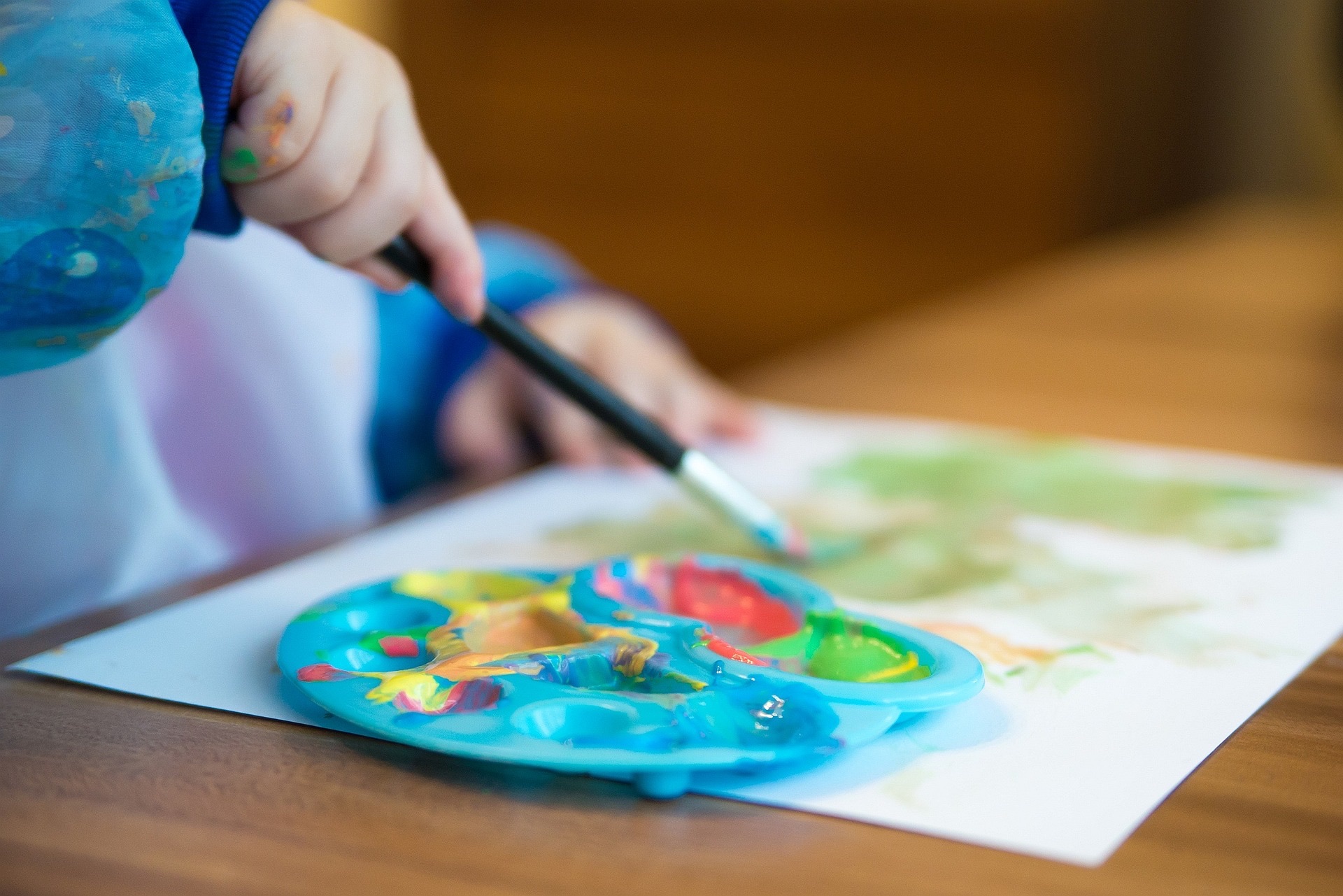 Young toddler engaged in sensory activities at Boise daycare